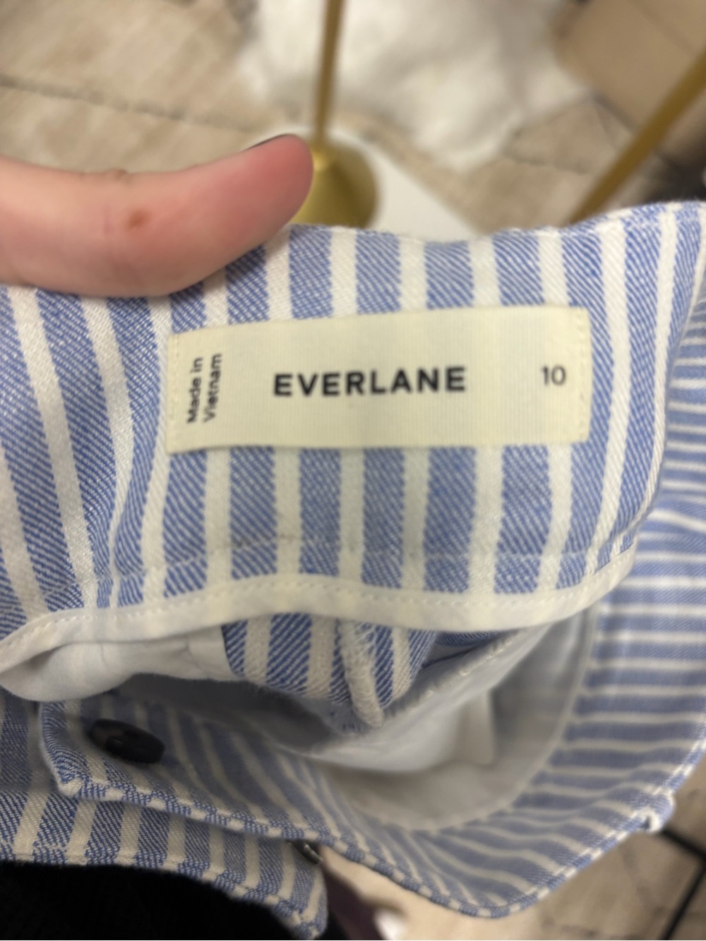 Everlane White & Blue Striped Sleeveless Vest and Pants Set - Picture 7 of 7